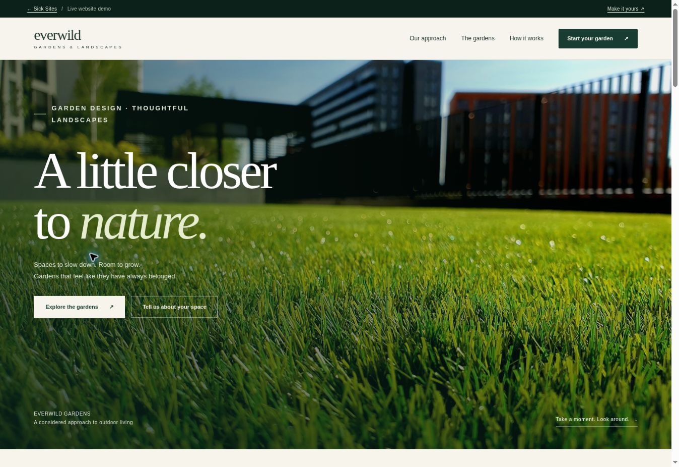 Preview of the Everwild Gardens website