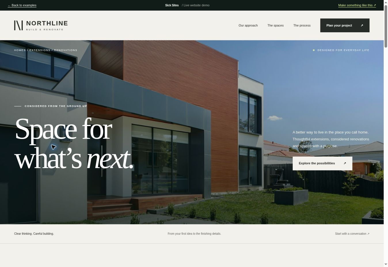 Preview of the Northline Build website