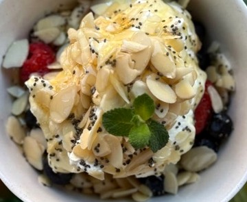 Fresh yoghurt bowl at Nourish